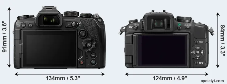 Comparison E-M1 III or G1 rear