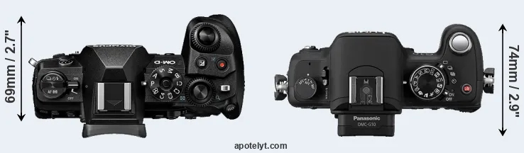 Compare E-M1 III versus G10 top