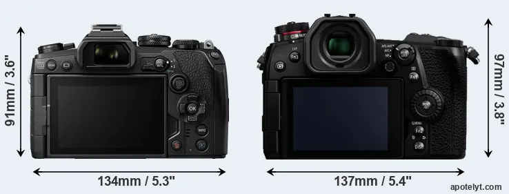 Comparison E-M1 III or G9 rear