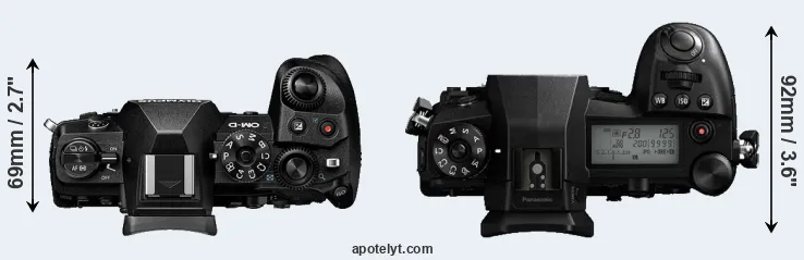 Compare E-M1 III versus G9 top
