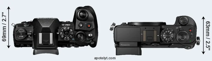 Compare E-M1 III versus GX8 top