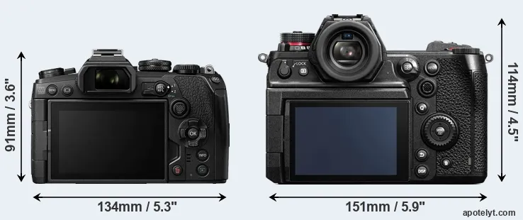 Comparison E-M1 III or S1H rear