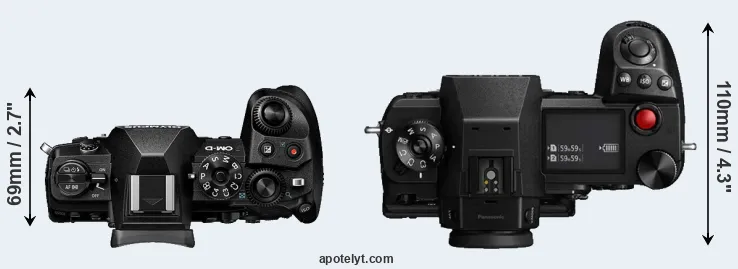 Compare E-M1 III versus S1H top