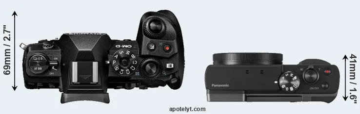 Compare E-M1 III versus TZ90 top