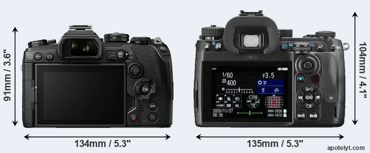Comparison E-M1 III or K-3 III rear