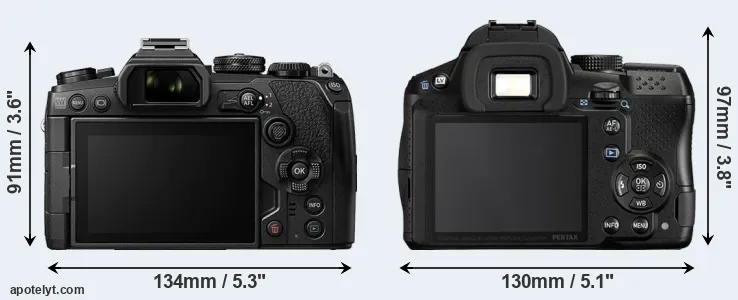 Comparison E-M1 III or K-30 rear
