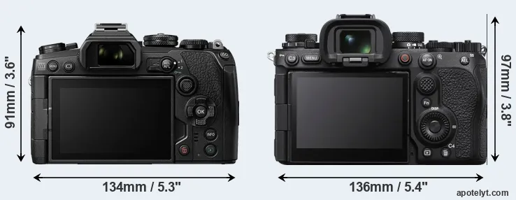 Comparison E-M1 III or A1 II rear