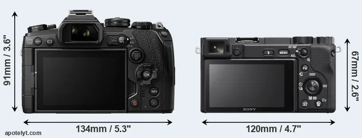 Comparison E-M1 III or A6400 rear