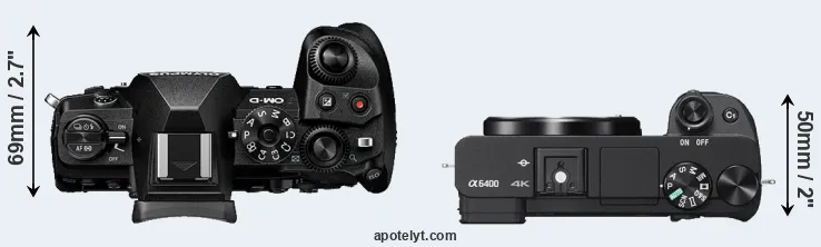 Compare E-M1 III versus A6400 top