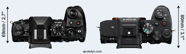 Compare E-M1 III versus A7 IV top