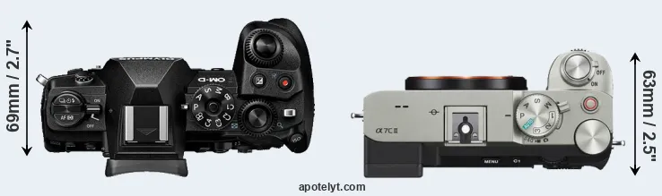Compare E-M1 III versus A7C II top