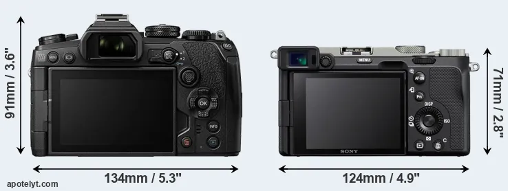 Comparison E-M1 III or A7C rear