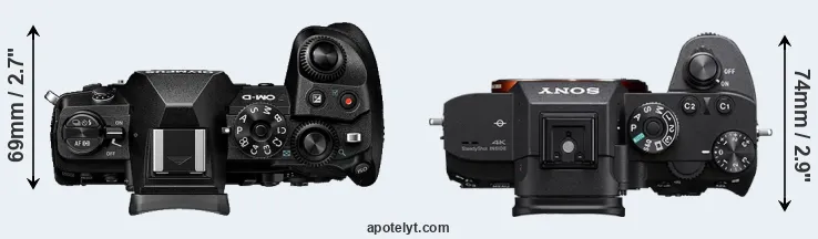 Compare E-M1 III versus A7R IIIA top