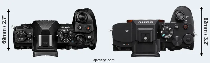 Compare E-M1 III versus A7R V top