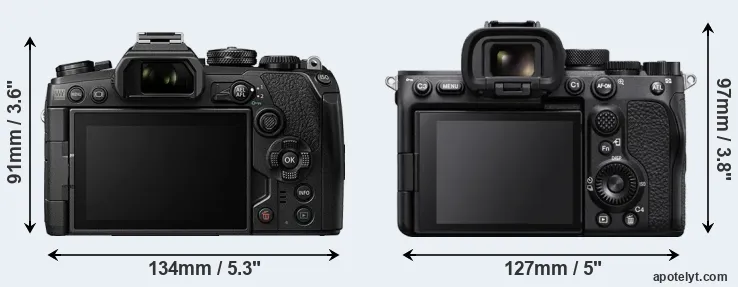 Comparison E-M1 III or A7S III rear