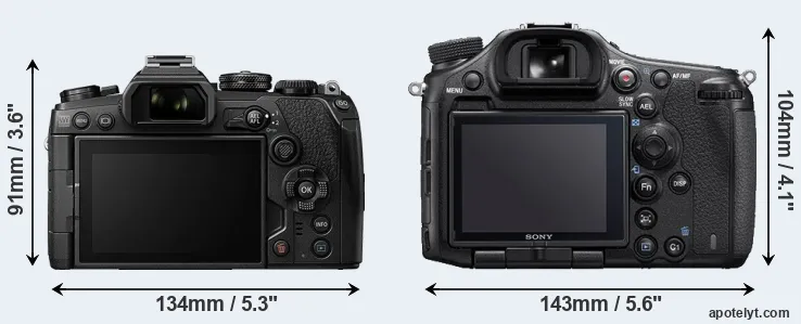 Comparison E-M1 III or A99 II rear