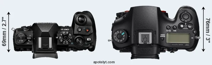 Compare E-M1 III versus A99 II top
