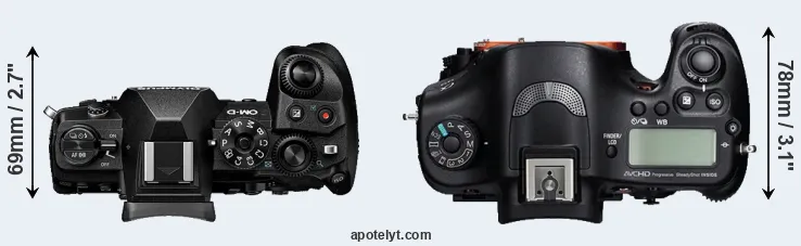 Compare E-M1 III versus A99 top