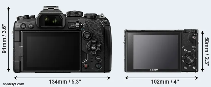 Comparison E-M1 III or RX100 VI rear