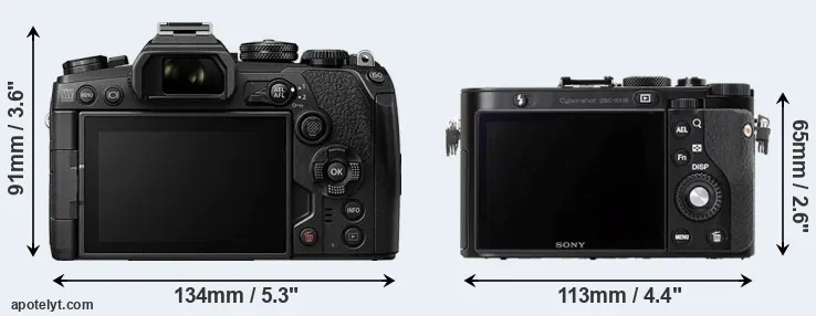 Comparison E-M1 III or RX1R rear