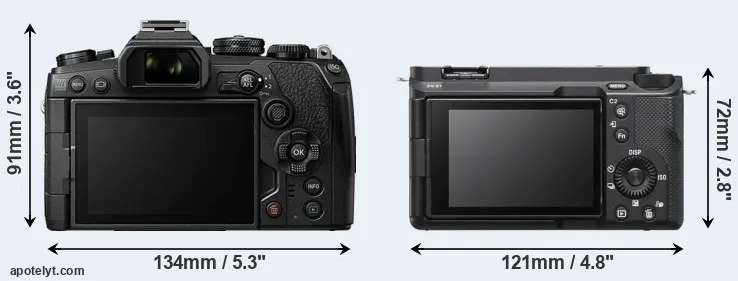 Comparison E-M1 III or ZV-E1 rear
