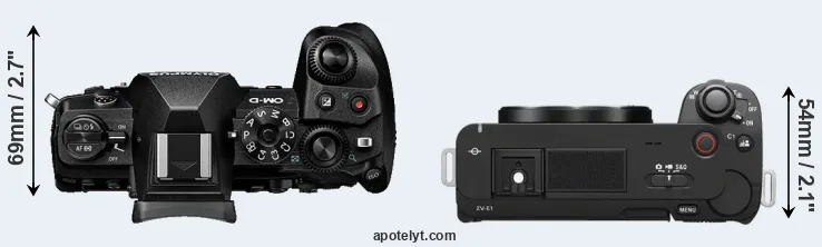 Compare E-M1 III versus ZV-E1 top