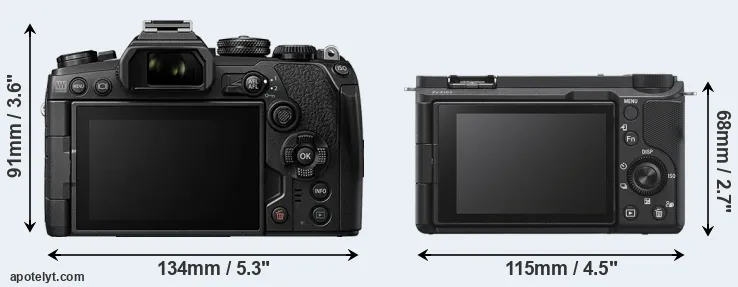 Comparison E-M1 III or ZV-E10 II rear