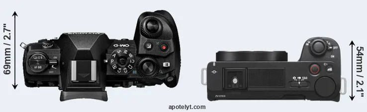 Compare E-M1 III versus ZV-E10 II top
