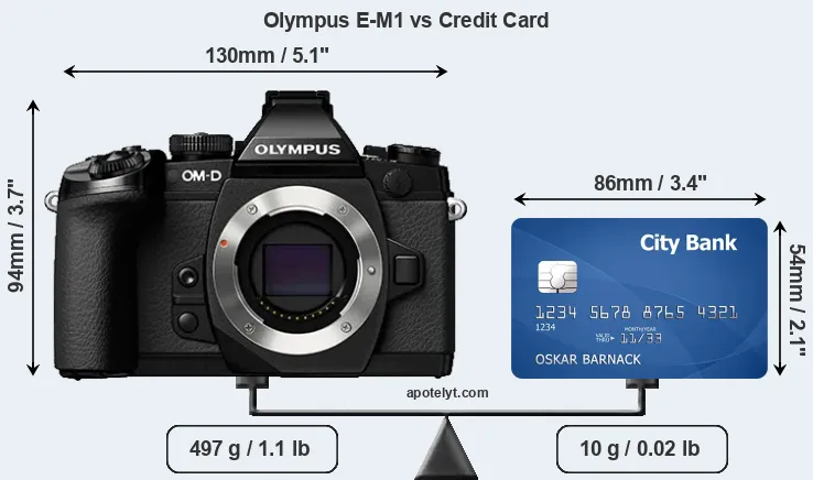 Olympus E-M1 vs credit card front