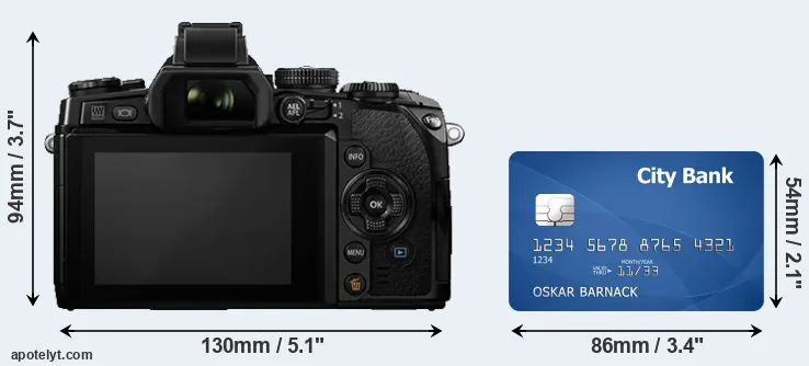 E-M1 and credit card rear side