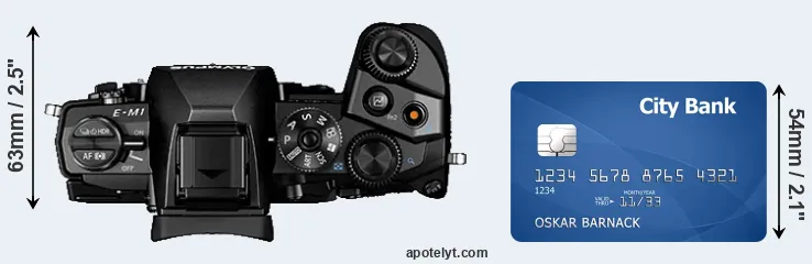 E-M1 versus credit card top view