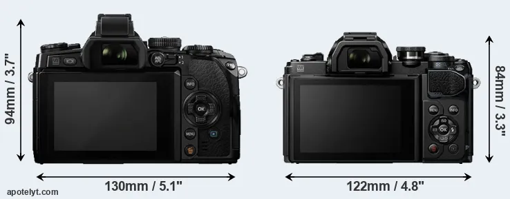 Comparison E-M1 or E-M10 III rear