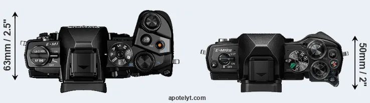 Compare E-M1 versus E-M10 III top