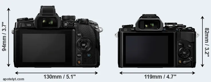 Comparison E-M1 or E-M10 rear