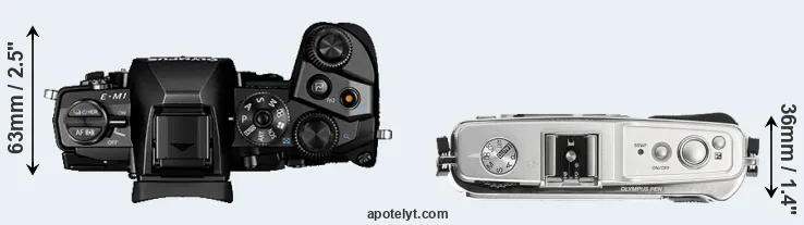 Compare E-M1 versus E-P1 top