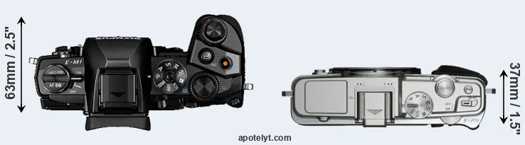 Compare E-M1 versus E-P5 top