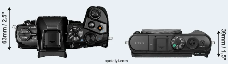 Compare E-M1 versus E-PL10 top