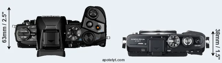 Compare E-M1 versus E-PL7 top