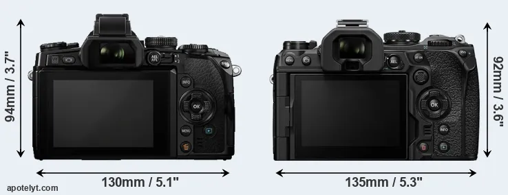 Comparison E-M1 or OM-1 rear