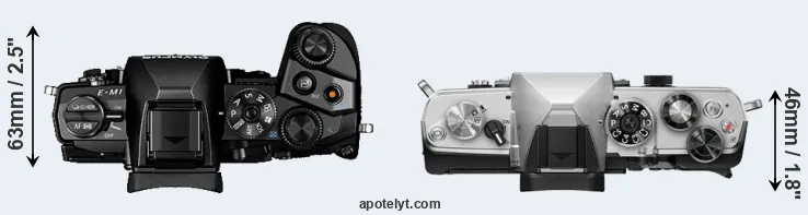 Compare E-M1 versus OM-3 top