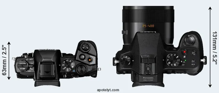 Compare E-M1 versus FZ1000 top