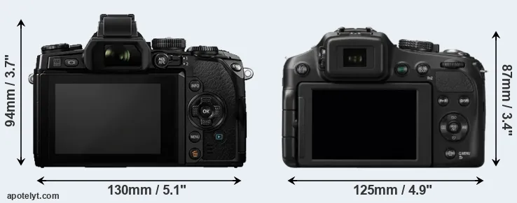 Comparison E-M1 or FZ200 rear