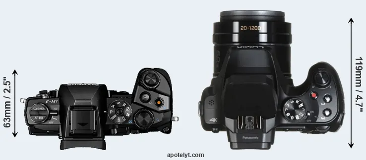 Compare E-M1 versus FZ80 top