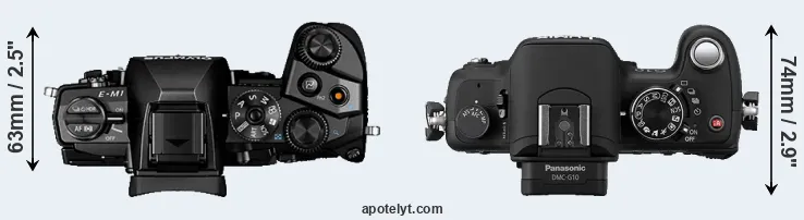 Compare E-M1 versus G10 top