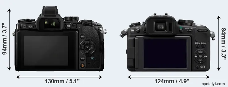 Comparison E-M1 or G2 rear