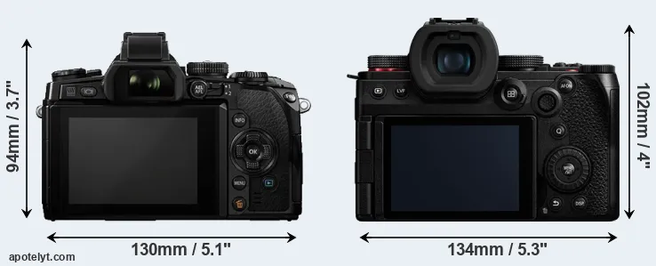 Comparison E-M1 or G9 II rear