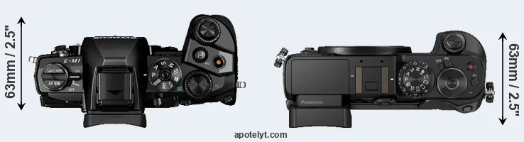 Compare E-M1 versus GX8 top