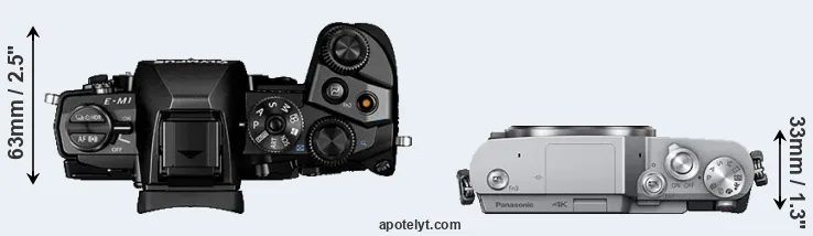Compare E-M1 versus GX800 top