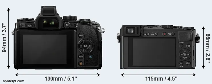 Comparison E-M1 or LX100 rear