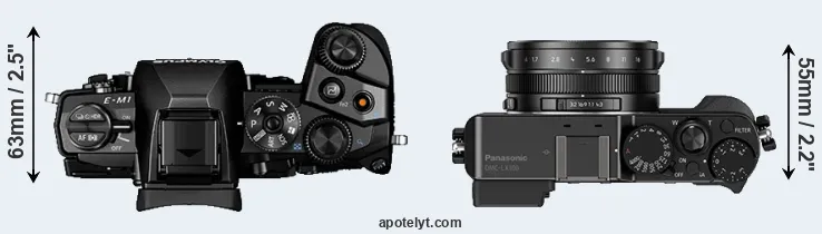 Compare E-M1 versus LX100 top